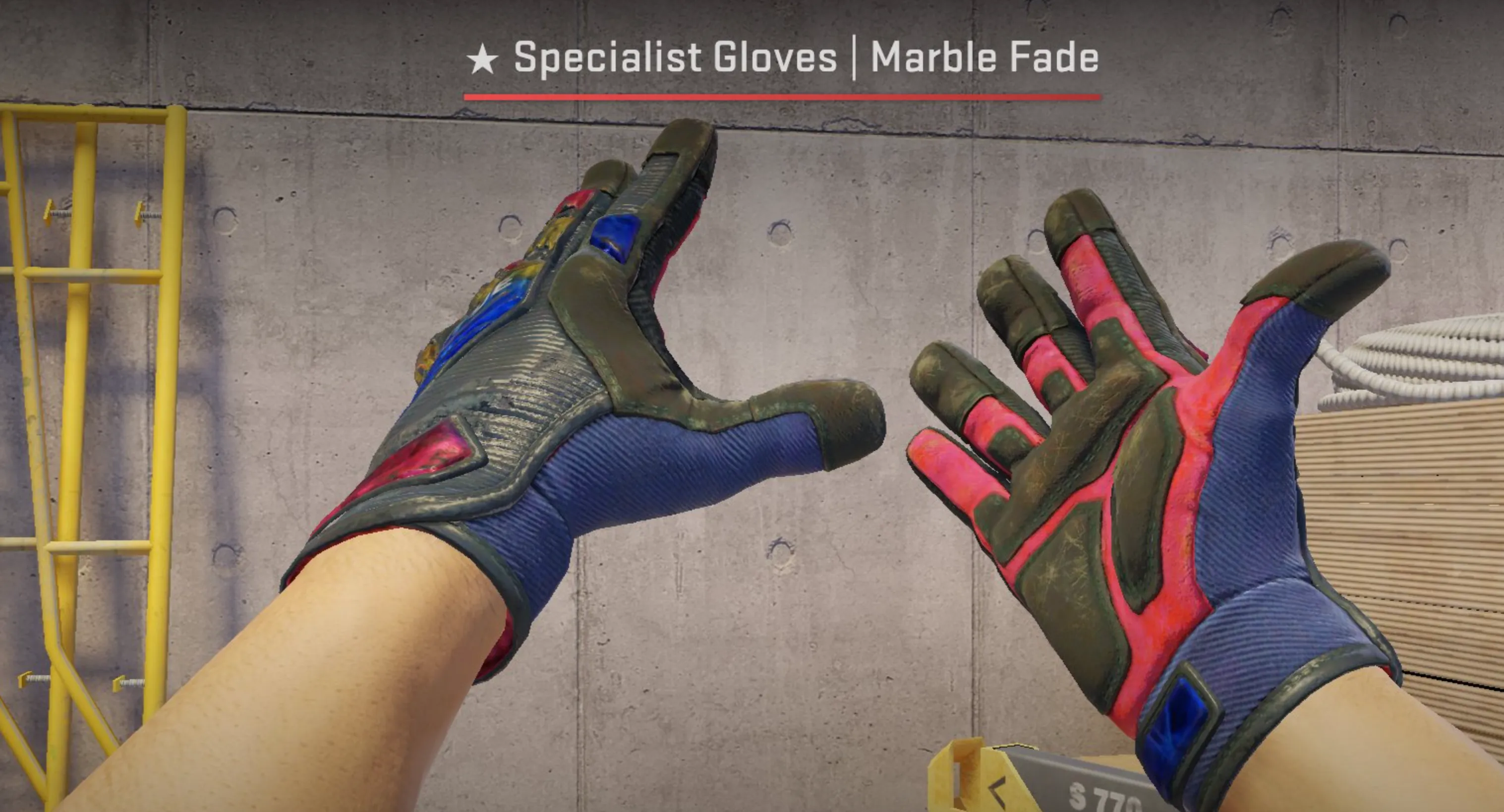 Specialist Gloves Fade and damascus steel knife
